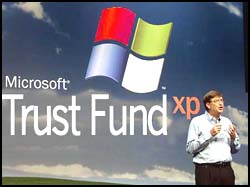 Microsoft Chairman Bill Gates at Microsoft headquarters, Redmond, Washington. November 11, 2001.
